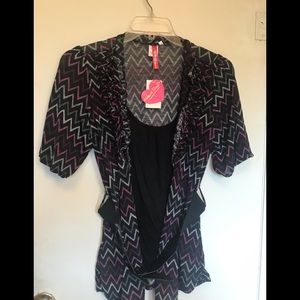 NWT Blouse w/built in tank front